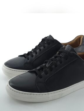 Bruno Magli Daniel Shoes Mens Size 9.5 Black Leather Low Top Lace Up Comfort